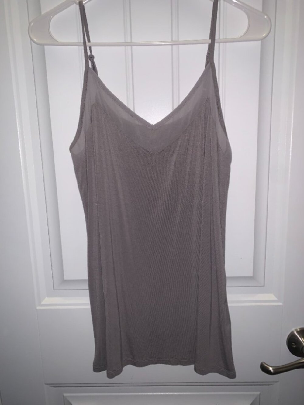 Gray V-Neck Tank Top by Laurie Felt